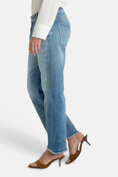 Jeans flared mid blue denim - Le Temps des Cerises