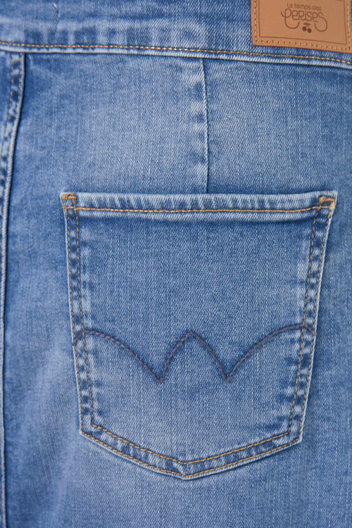 Jupe 3/4 MID BLUE DENIM - Le Temps des Cerises