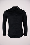 Zwart overhemd met lange mouwen van PREMIUM by JACK & JONES, slim fit, van gladde stof.