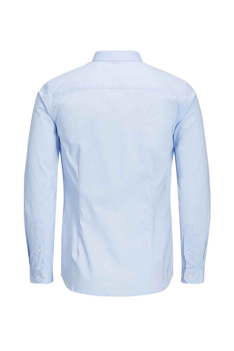 Blauwe blouse met lange mouwen van PREMIUM by JACK & JONES, achterzijde.