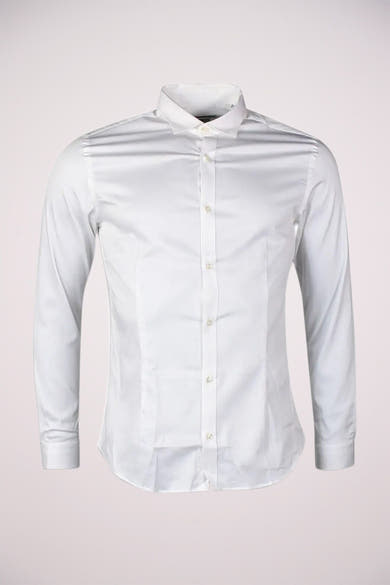 Chemise blanche à manches longues de PREMIUM by JACK & JONES, avec boutons et col classique.