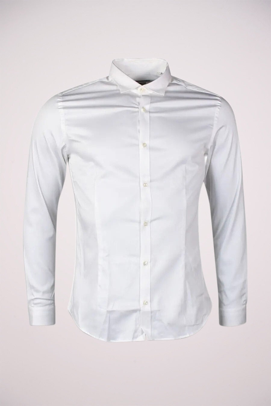 Chemise blanche à manches longues de PREMIUM by JACK & JONES, avec boutons et col classique.