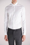 Wit overhemd met lange mouwen van PREMIUM by JACK & JONES, met een knoopsluiting.