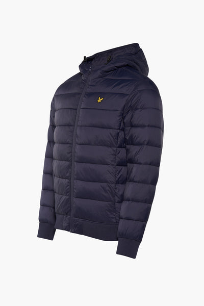 Veste courte bleue de LYLE & SCOTT, avec fermeture éclair et capuche.