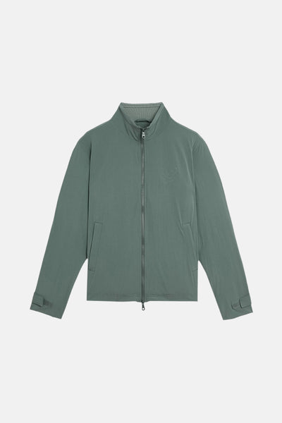 Kaki regenjas van Lyle & Scott met volledige ritssluiting en ton-sur-ton logo.