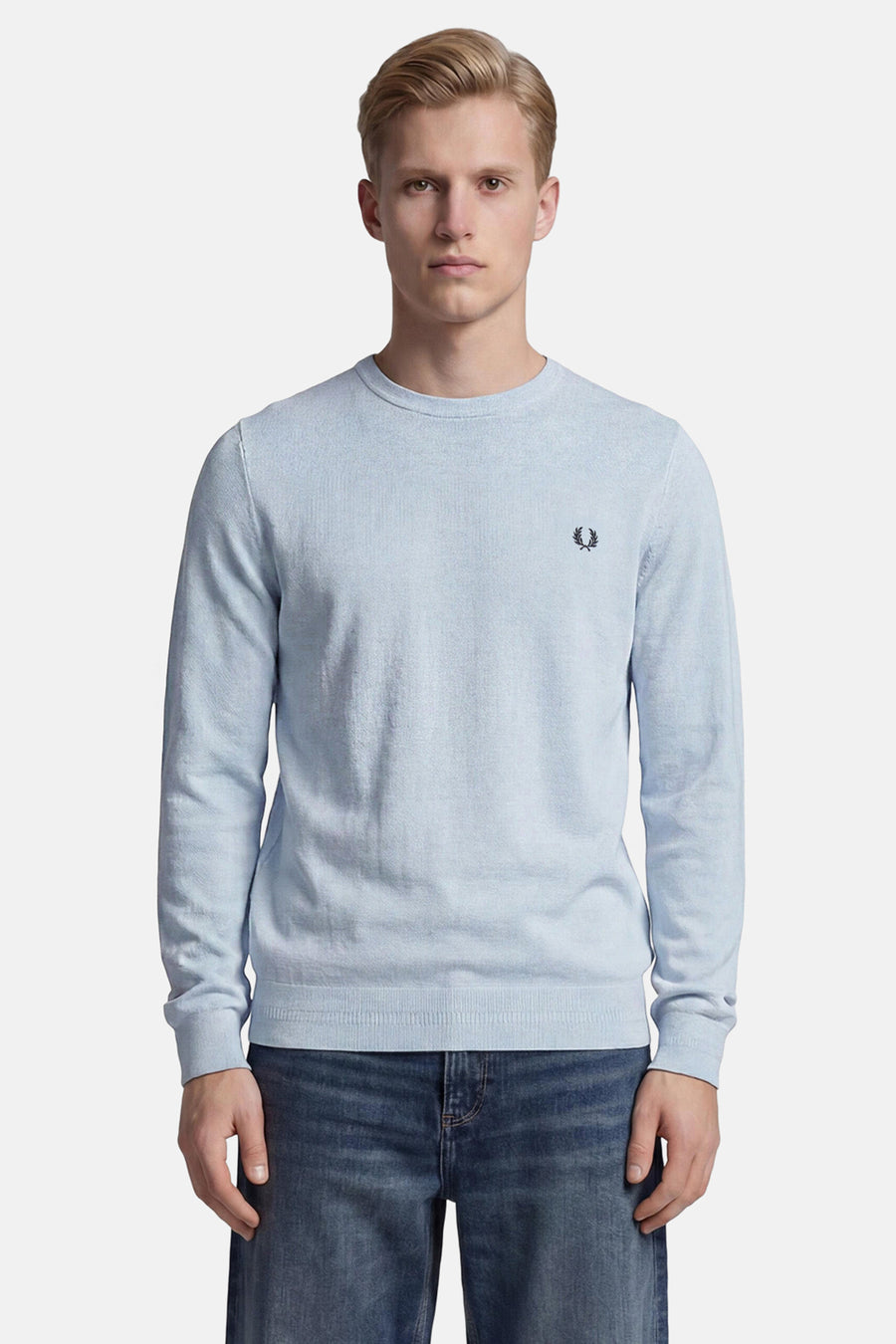 Pull met ronde hals - blauw