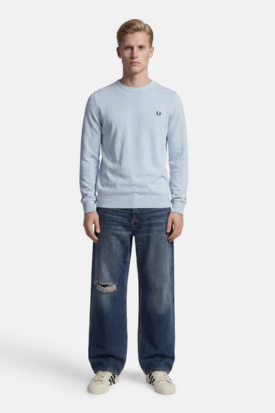 Pull met ronde hals - blauw