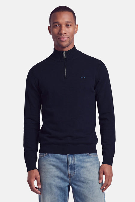 Pull met rolkraag - blauw