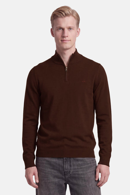 Pull met rolkraag - bruin