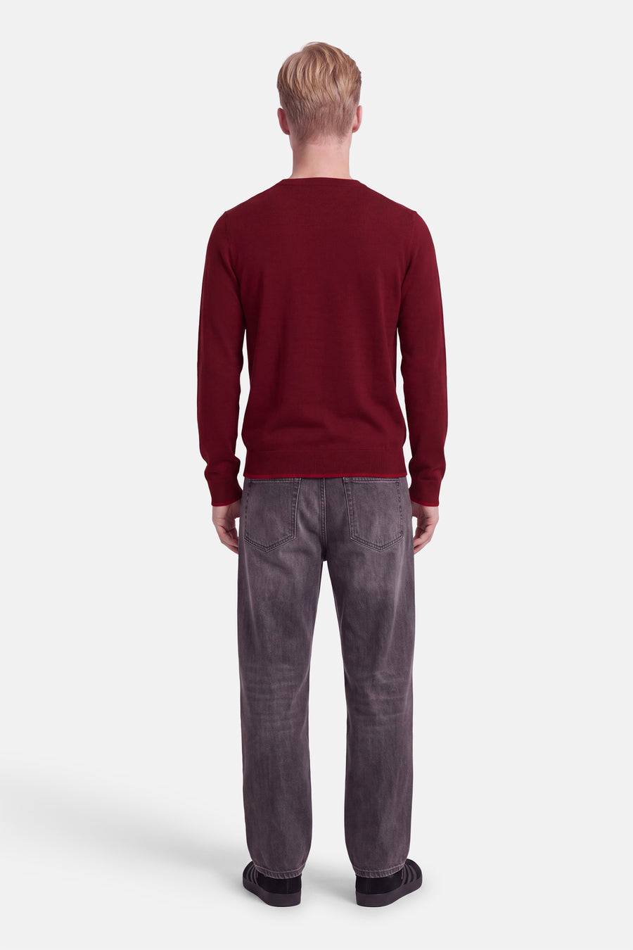Pull col O - rouge