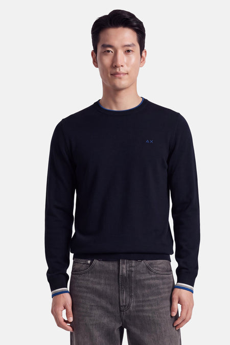 Pull col O - bleu