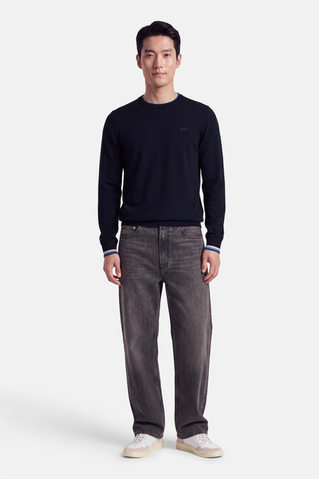 Pull col O - bleu