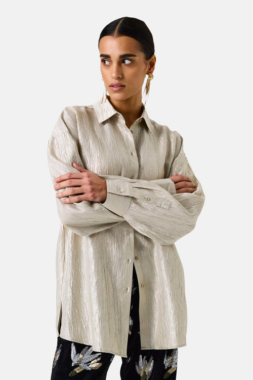 Hemd met lange mouwen - beige