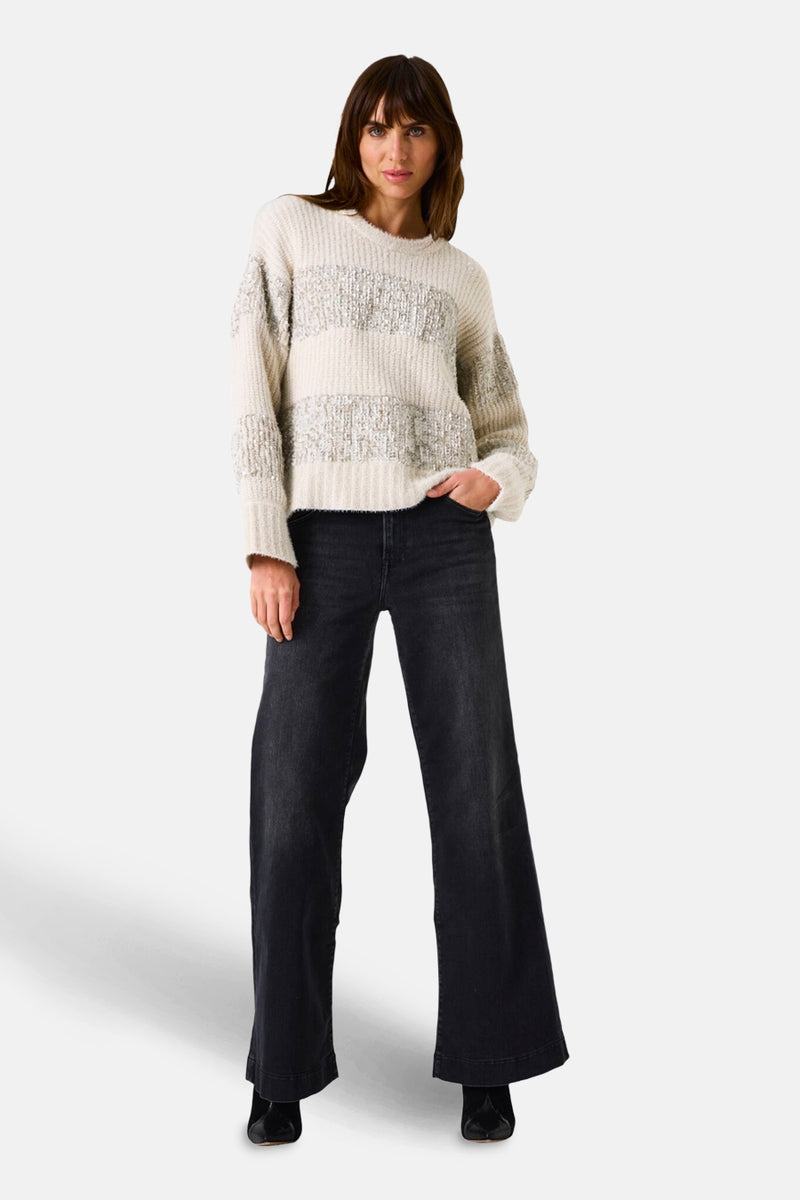 Pull met ronde hals - beige