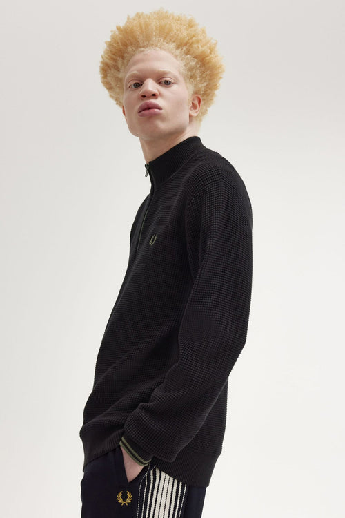 Pull col roulé Noir - Fred Perry