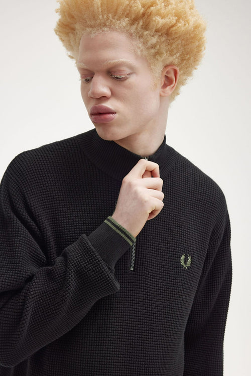 Pull col roulé Noir - Fred Perry