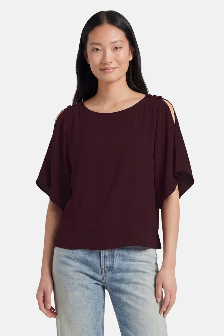 Blouse met korte mouwen - paars