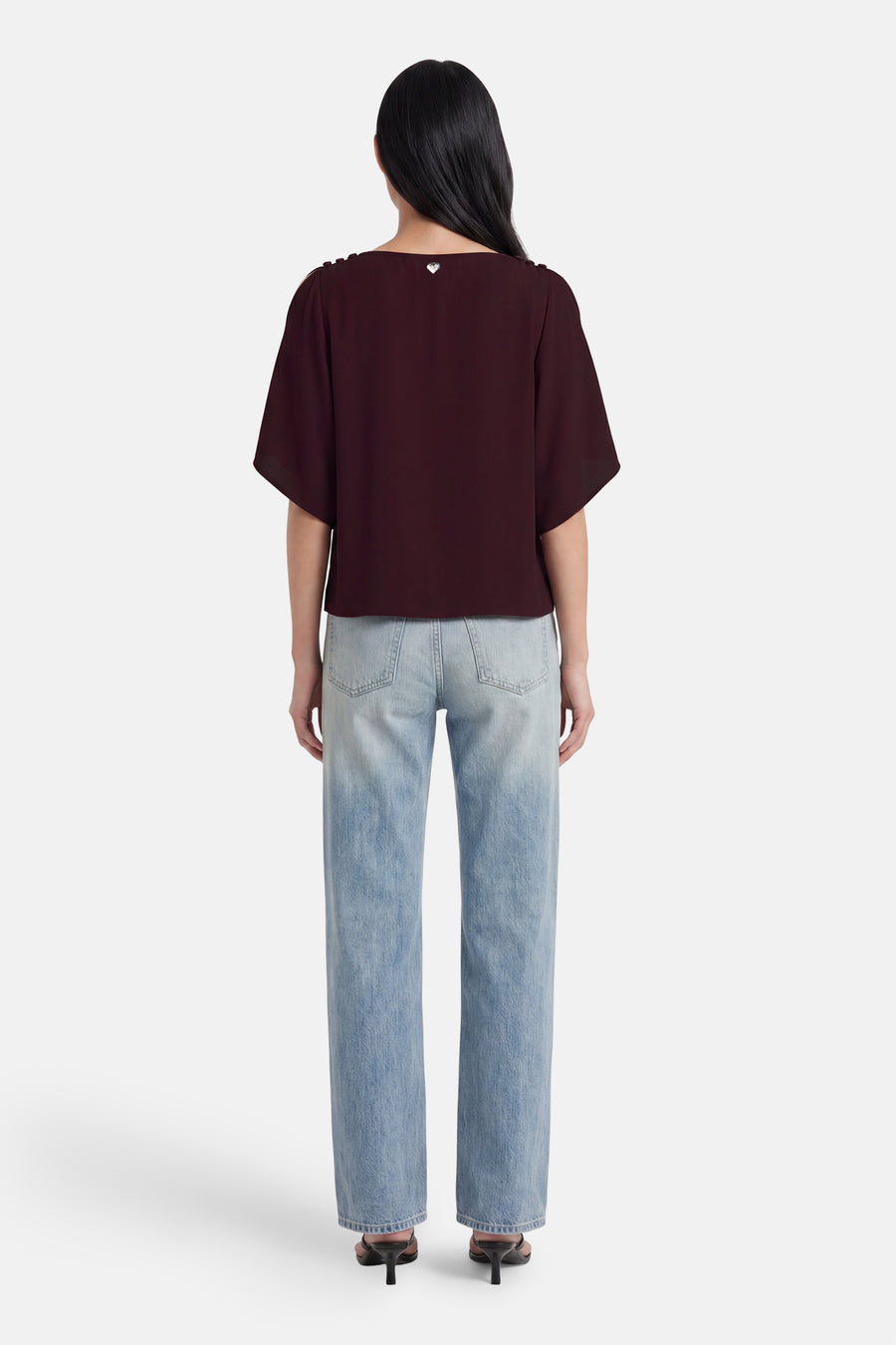 Blouse met korte mouwen - paars