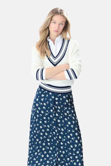 Pull à col en V - multicolore