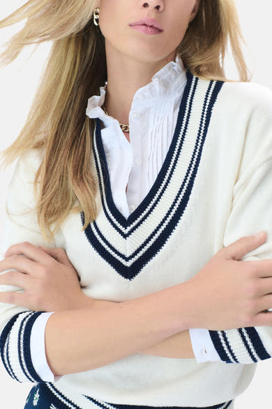 Pull à col en V - multicolore