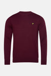 Pull bordeaux à col rond de LYLE & SCOTT, avec un petit logo brodé.