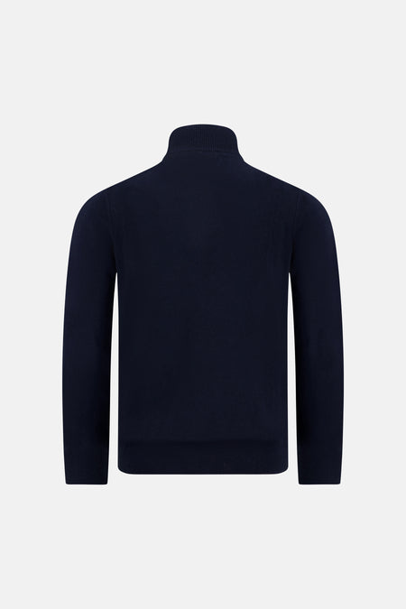 Pull col roulé bleu - LYLE & SCOTT