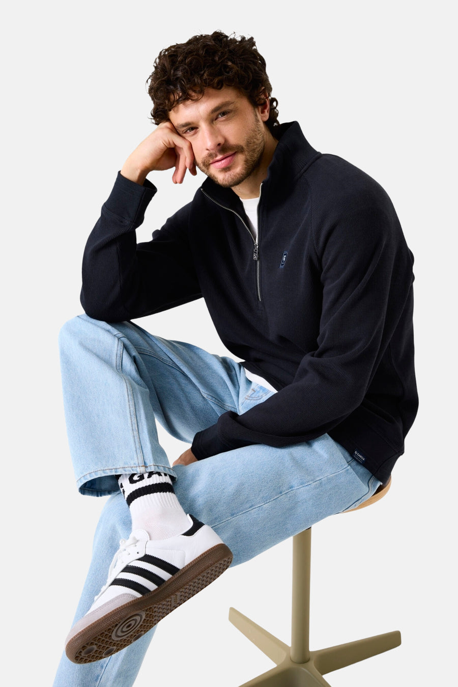 Sweater met rolkraag blauw - GARCIA