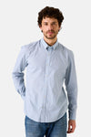 Blauwe blouse met lange mouwen van GARCIA, met een discreet patroon en een lichte textuur.
