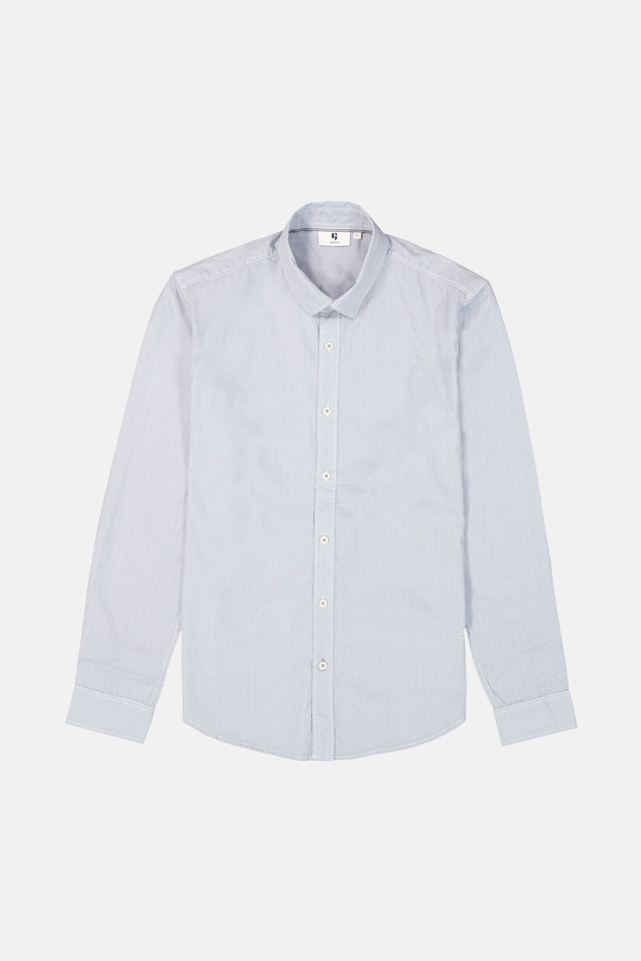 Blauwe blouse met lange mouwen van GARCIA, met een subtiel patroon en een klassieke pasvorm.