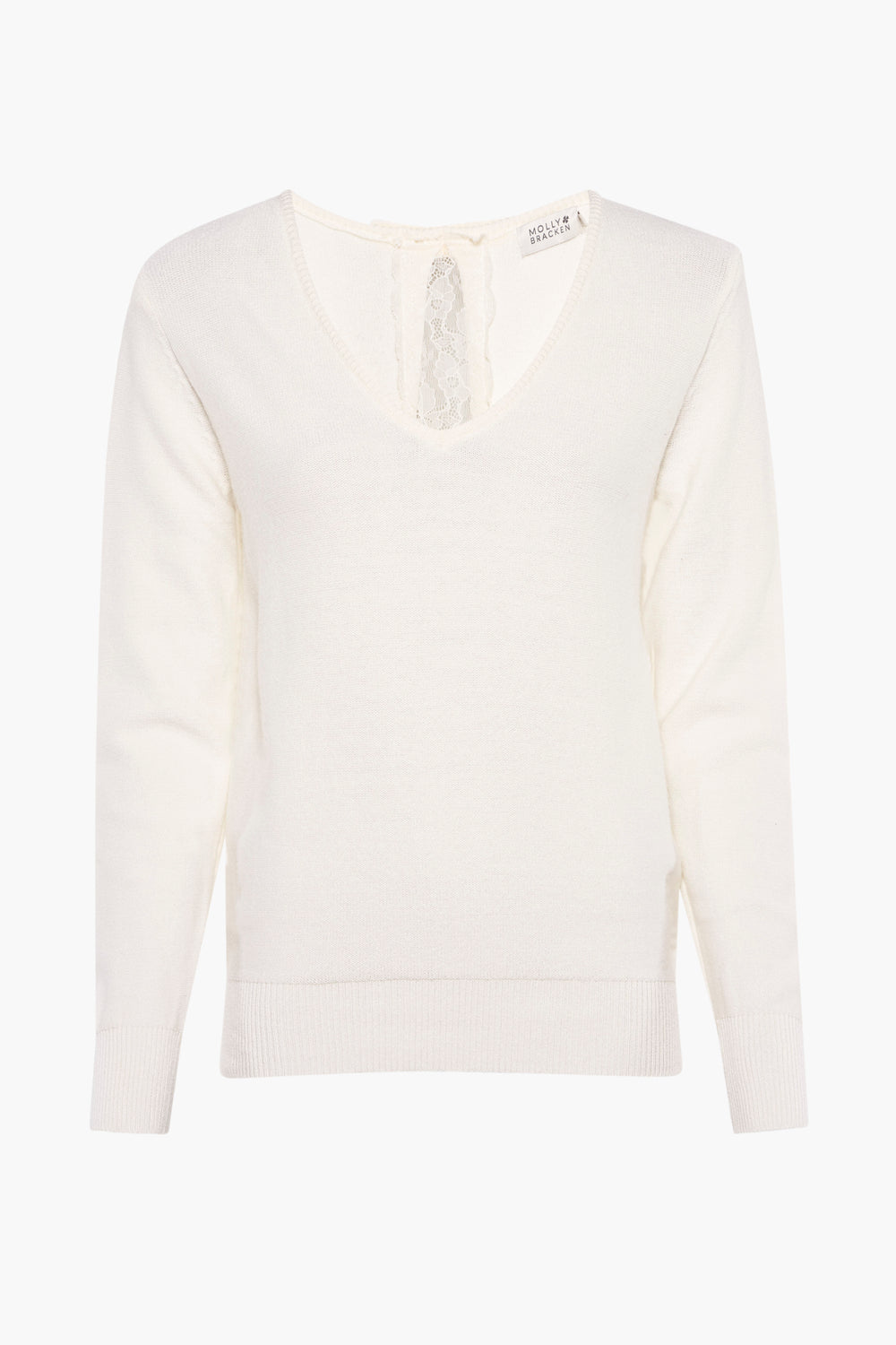 Pull col V Blanc - Molly Bracken