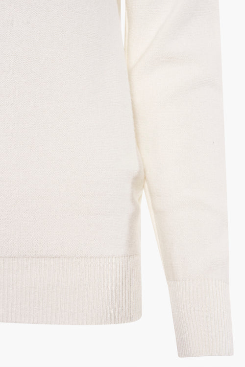 Pull à col en V - blanc