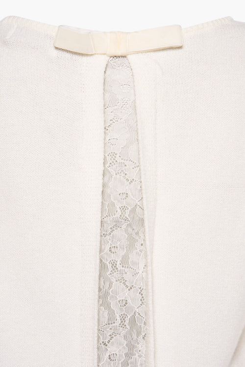 Pull à col en V - blanc