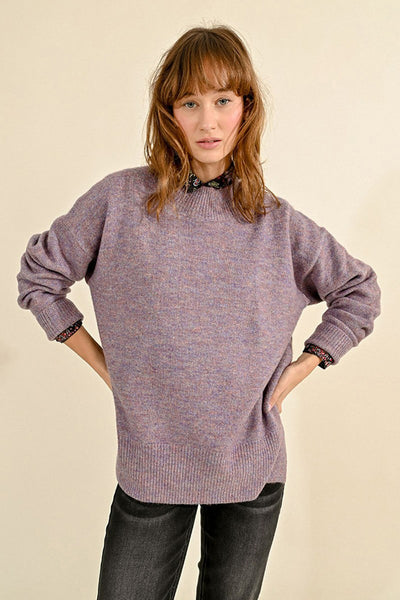 Pull col rond Mauve - Molly Bracken