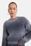 Pull met ronde hals - blauw