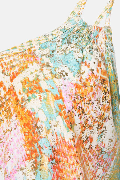 Débardeur multicolore par Molly Bracken, avec un motif abstrait doré et des bretelles fines.