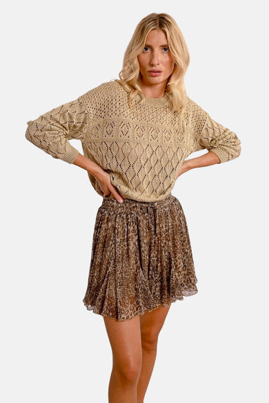 Pull met ronde hals - goud
