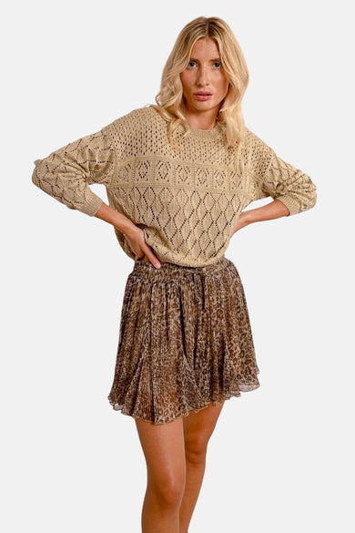 Pull met ronde hals - goud