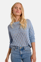 Pull met ronde hals - blauw