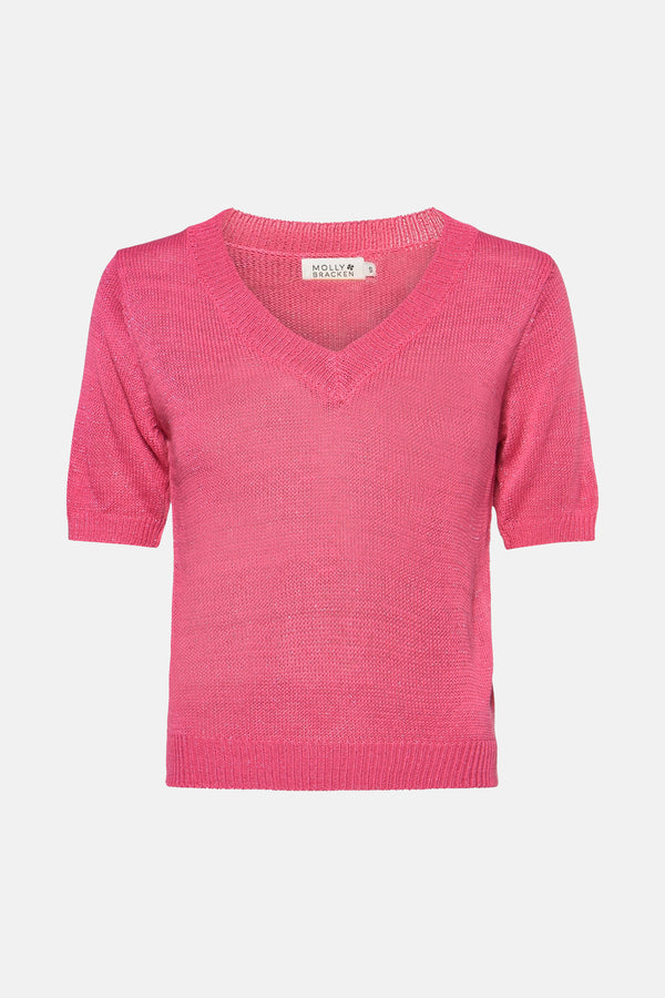 Trui met V-hals Roze - Molly Bracken