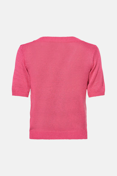 Pull met V-hals - roze