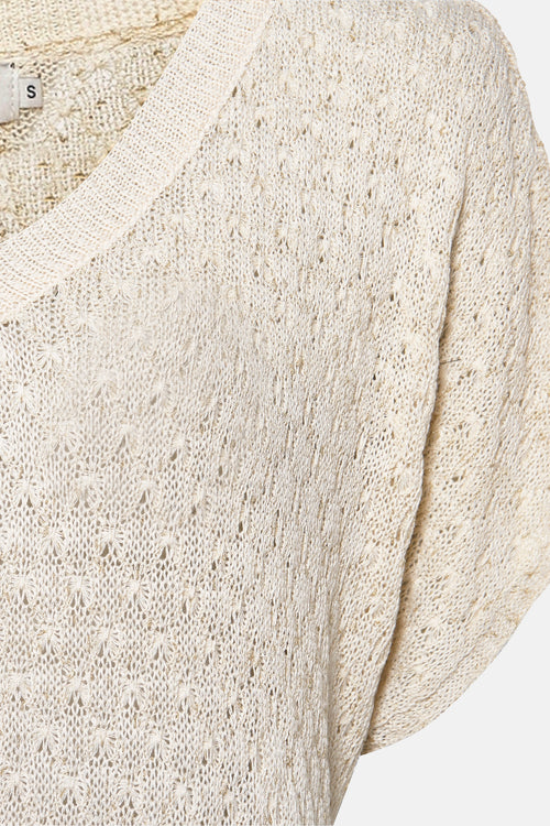 Trui met V-hals Beige - Molly Bracken