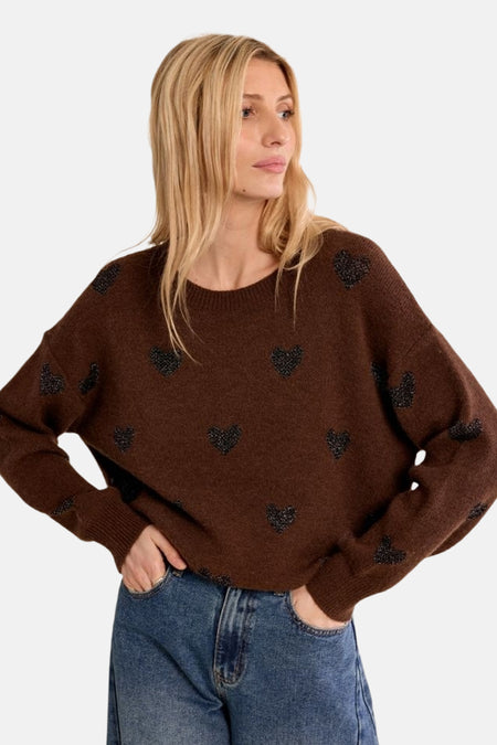 Pull col rond brun - Molly Bracken