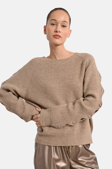 Pull à col rond - beige