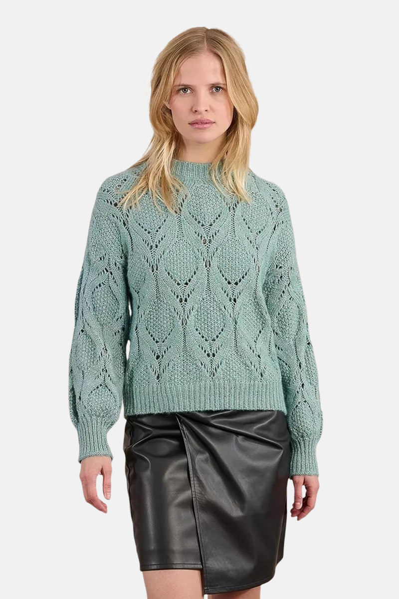 Pull met ronde hals - blauw