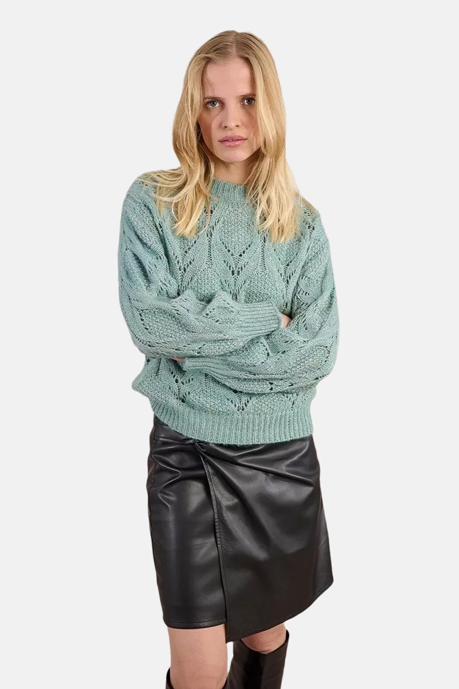 Pull met ronde hals - blauw