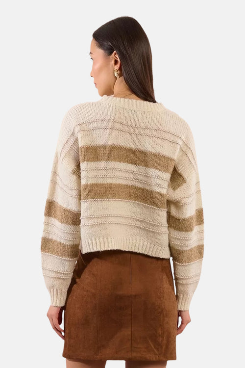 Pull met ronde hals - Beige