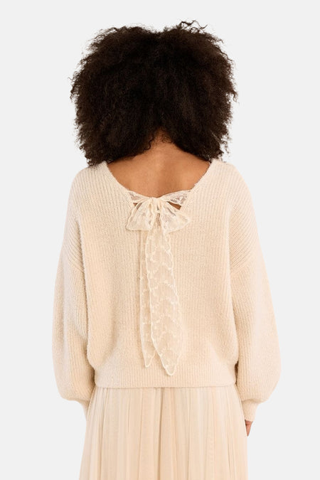 Pull V-hals - ecru