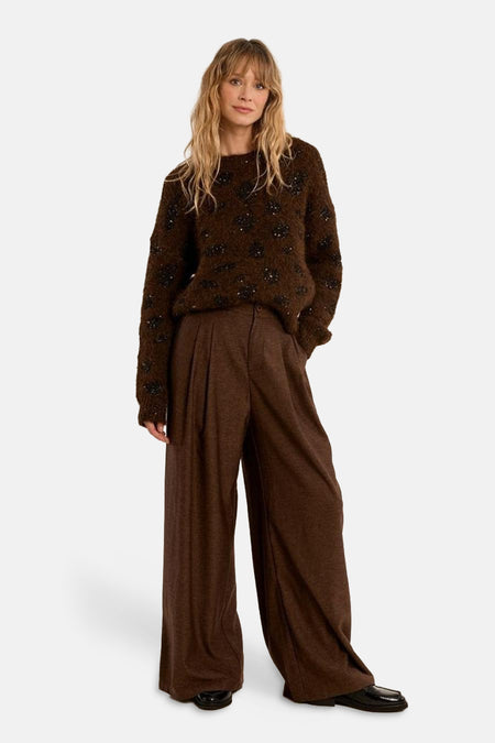 Pull col rond brun - Molly Bracken