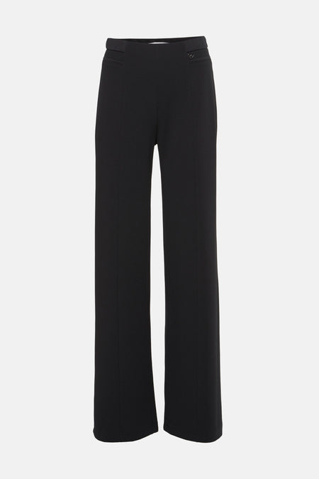 Pantalon noir par AMELIE ET AMELIE, coupe ample, jambes larges, sur fond neutre.