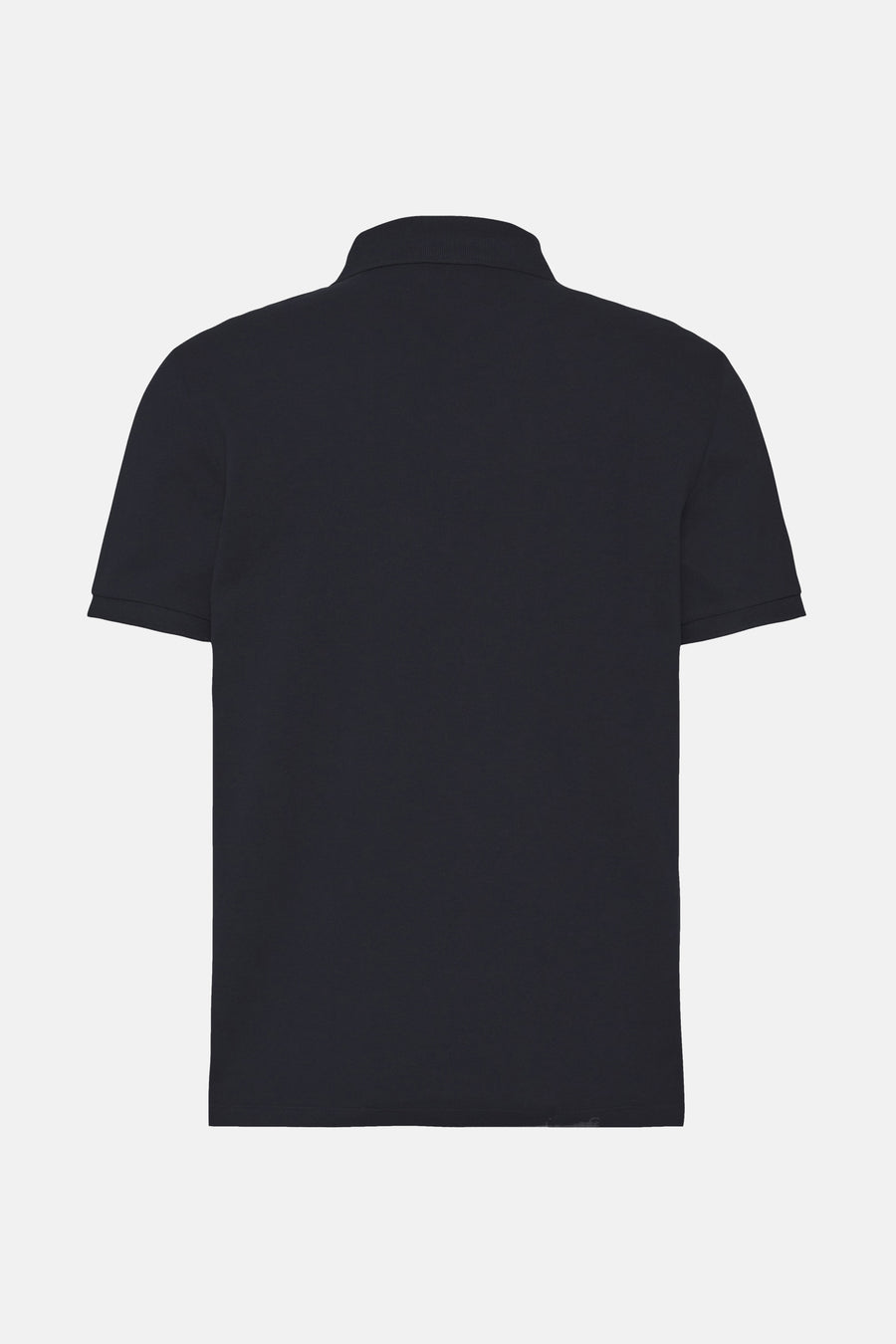 Polo bleu marine de Calvin Klein, vue arrière, avec un col classique en maille côtelée.